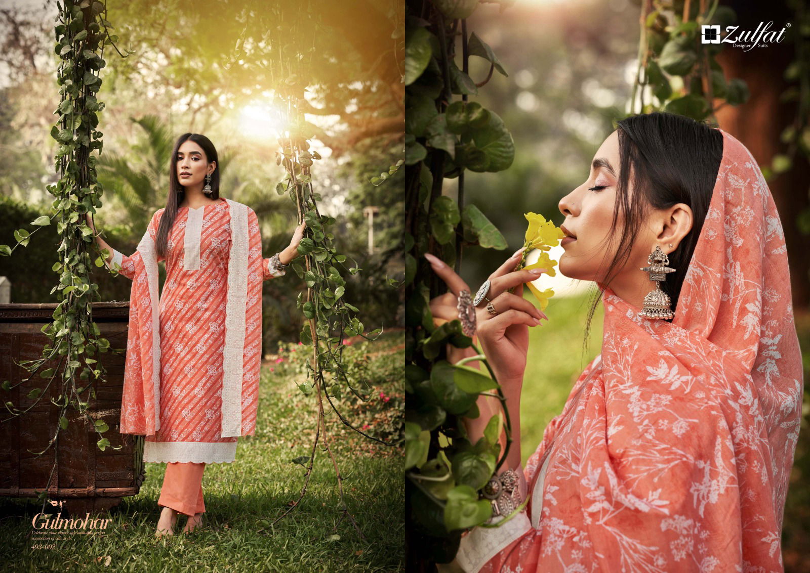 Gulmohar By Zulfat 001-010 Printed Cotton Dress Material Catalog